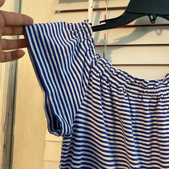 Vineyard Vines striped ruffled off shoulder dress - Picture 2 of 7